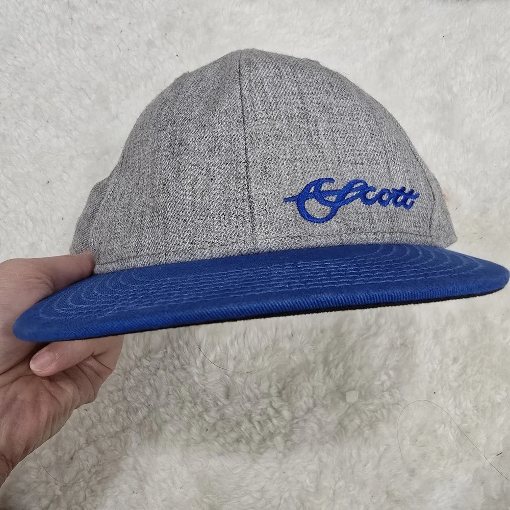 Scott Fly Rods Hat‎ Snapback Cap Gray Blue Wool Blend Fishing Colorado USA